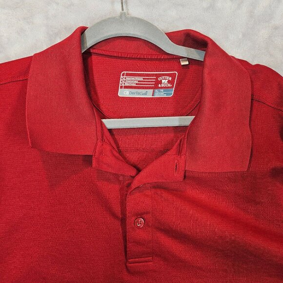Cutter & Buck Red Long Sleeve Polo Shirt Mens XL Red CBDriTec Casual Office - Picture 8 of 11